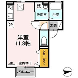 プレジオ2 ワンルームの間取図画像