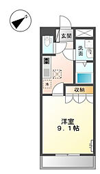 トランキーロ 1Kの間取図画像