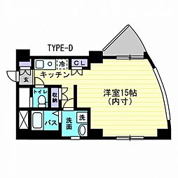 シエロ本町 ワンルームの間取図画像