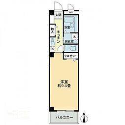 フィネスAKI 1Kの間取図画像