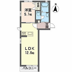 シャーメゾンプレミアス 1LDKの間取図画像