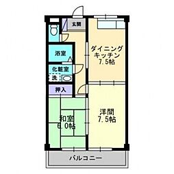 あざみのスクエア2 2LDKの間取図画像