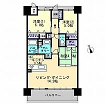 アルファステイツみなと公園 1104 ｜ 広島県福山市港町2丁目（賃貸マンション3LDK・11階・74.55㎡） その2