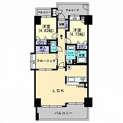 アルファステイツ入船町 2SLDKの間取図画像