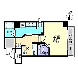 ミスト・イヨウ 3階1Kの間取り