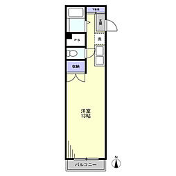 JR山陽本線 松永駅 徒歩5分の賃貸マンション 5階ワンルームの間取り
