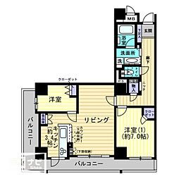 フローレンス福山ローズタワー 2LDKの間取図画像