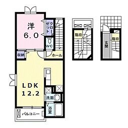 パストーソ2 1LDKの間取図画像