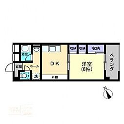 パルティーレ 1LDKの間取図画像