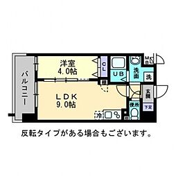 ミラージュパレス福山駅前 1LDKの間取図画像