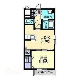 グランドメゾン栗原西 1LDKの間取図画像