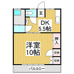 レジデンス愛和 1階1DKの間取り