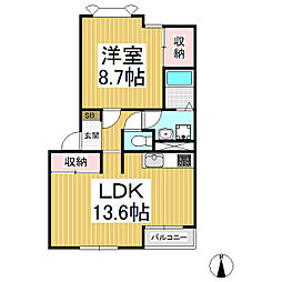Luminous 1階1LDKの間取り