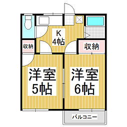 フォーブルエイト 2階2Kの間取り