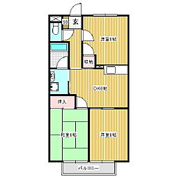 Surplus　Three小林III 2階3DKの間取り