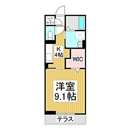 Lupinus境　B棟 1階1Kの間取り