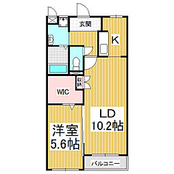 ピオニール小林I 1階1LDKの間取り