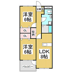 ＭＫ48 5階2LDKの間取り