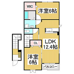 ル・サンシャイン　II 2階2LDKの間取り