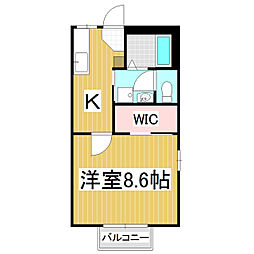 ディアス　ファーストＡ 2階1Kの間取り