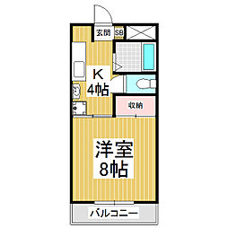 ロイヤルハイツTアンドT2 1Kの間取図画像