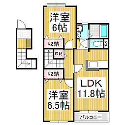 カーサ・エスペランサ 2LDKの間取図画像