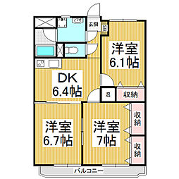 ブレイントレド 3DKの間取図画像
