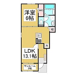SPRING HILL B 1LDKの間取図画像