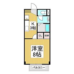 サープラスヤジマ 1Kの間取図画像