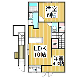 グランドゥール2 2LDKの間取図画像