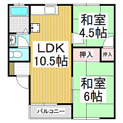 カーサセレステ 2LDKの間取図画像
