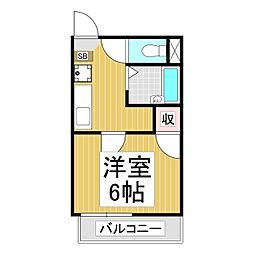 サープラスなかみちハイツ 1Kの間取図画像