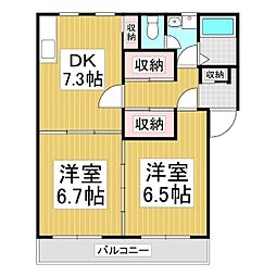 MAISON根岸 2DKの間取図画像