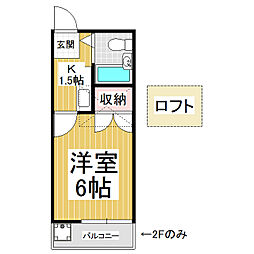 キャッスルピア 1Kの間取図画像