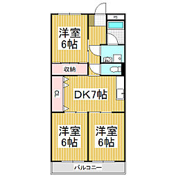 リンピア伊那小林 3DKの間取図画像