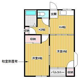シャトルK 2Kの間取図画像