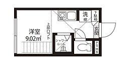 Pont du Gard 2階ワンルームの間取り