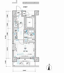 メインステージ押上IV 3階1Kの間取り