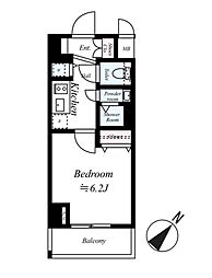 コンシェリア・デュー勝どき 3階1Kの間取り