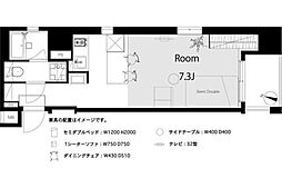 日神デュオステージ笹塚西館 1階ワンルームの間取り