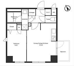 ビィ・フォルマ亀戸 2階1LDKの間取り