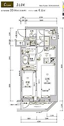 板橋区徳丸3丁目マンション 1LDKの間取図画像