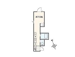 MELLAS久我山 ワンルームの間取図画像