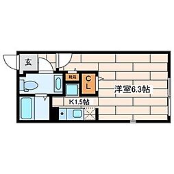 モデュロール渋谷本町 1Kの間取図画像
