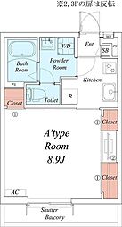 リブリ・EDEN足立 1Kの間取図画像