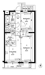 AXAS西新宿 2LDKの間取図画像