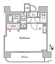 ミリオンステージ西早稲田壱番館 ワンルームの間取図画像