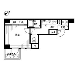 プレール大塚北 1Kの間取図画像