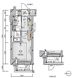 メインステージ多摩川3 1Kの間取図画像