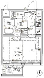 CRACIA新宿北 1Kの間取図画像
